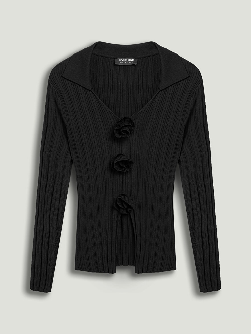 Nocturne Çiçek Detaylı Triko