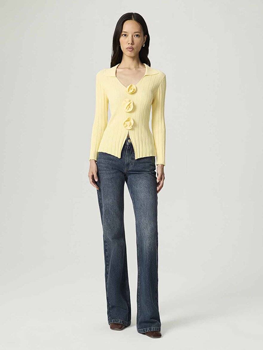 Nocturne Çiçek Detaylı Triko