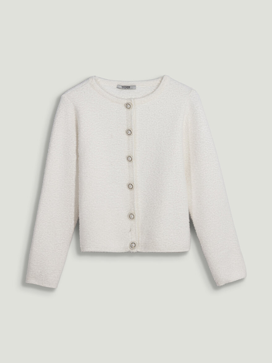 Nocturne Taşlı Düğme Aksesuarlı Triko