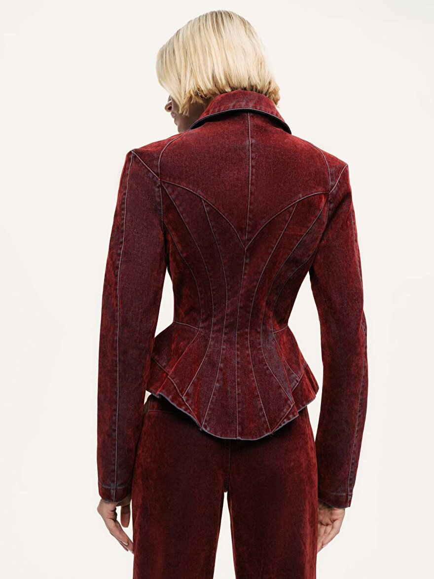 Nocturne Kadife Korse Detaylı Ceket