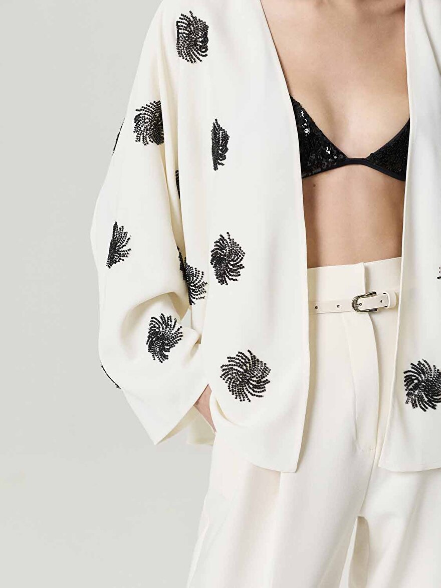 Nocturne Nakış İşlemeli Kimono