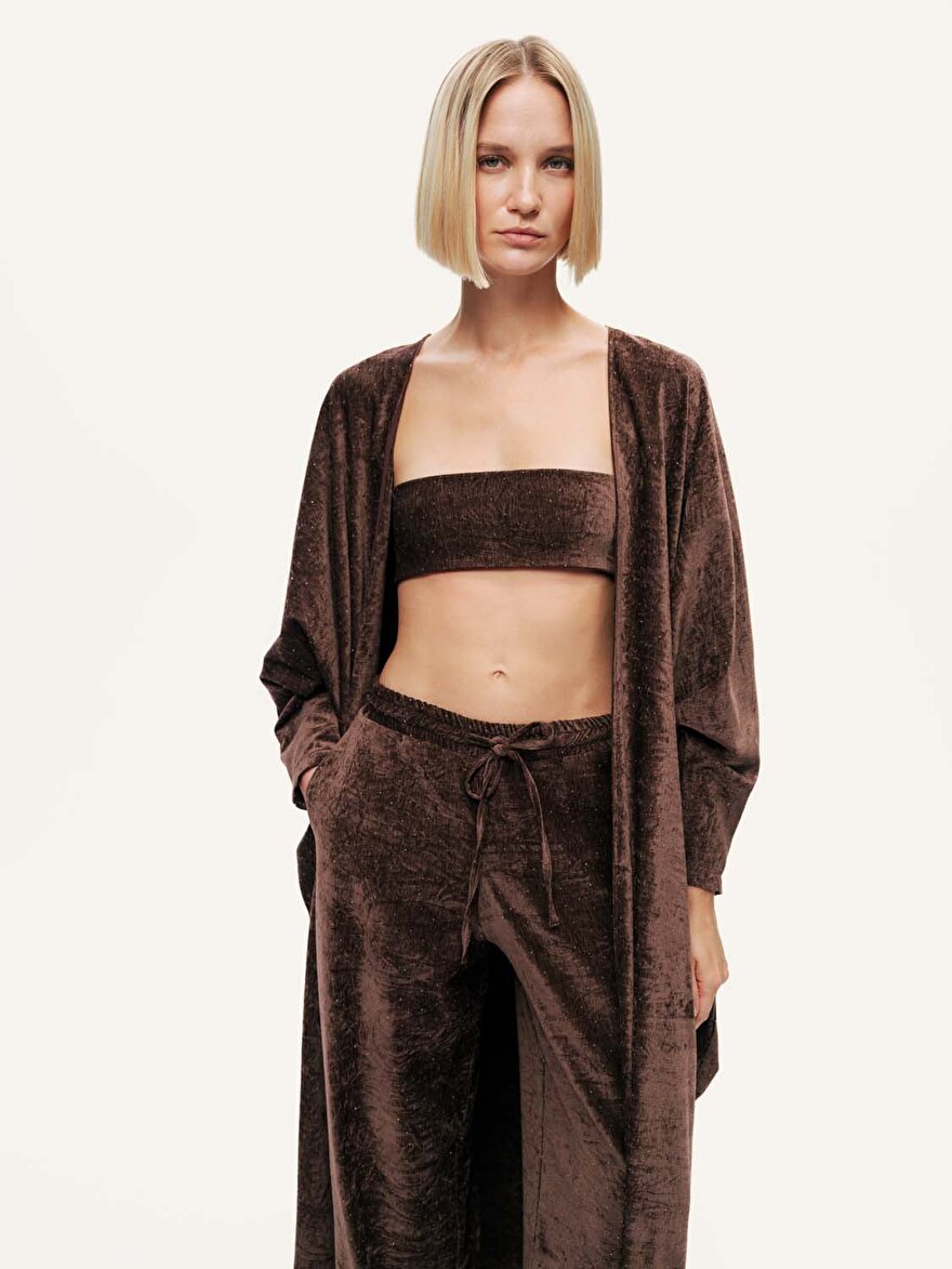 Nocturne Taş Detaylı Maxi Kimono