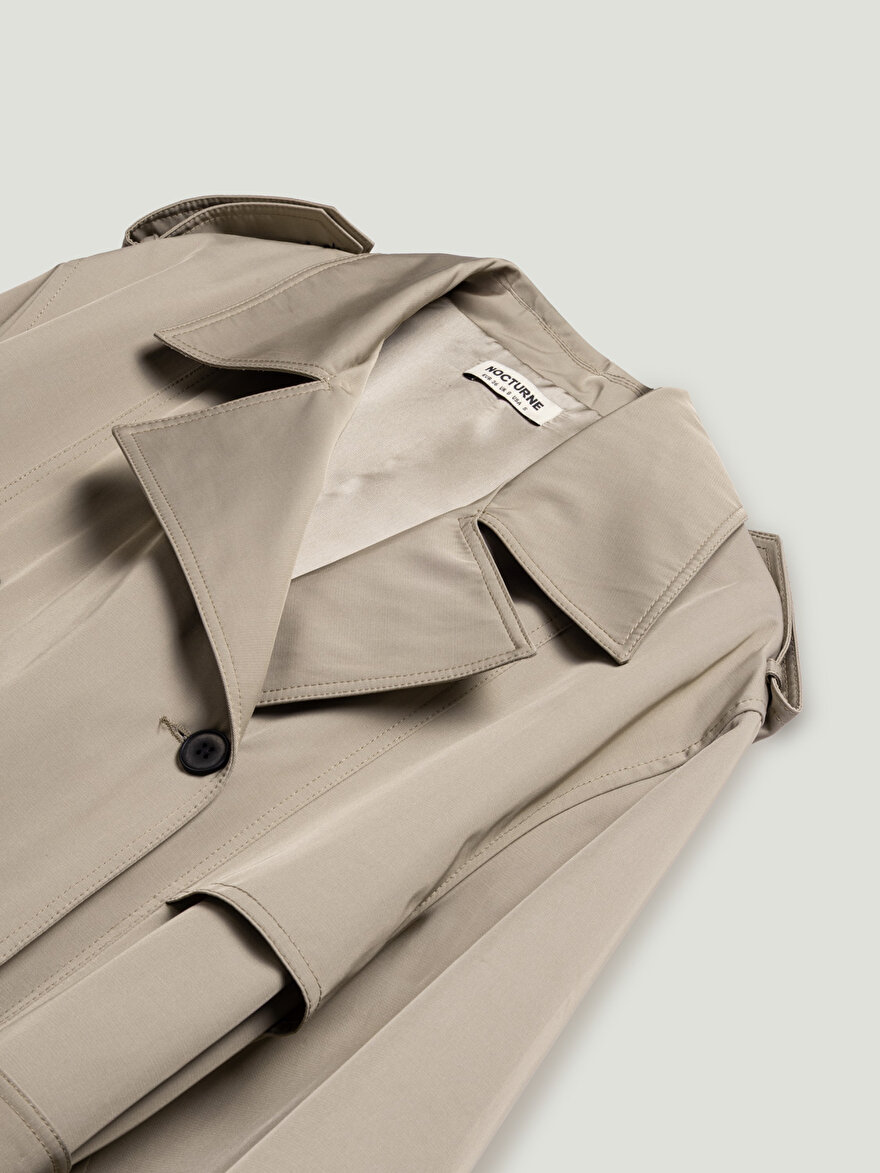 Nocturne Kemerli Maxi Trençkot