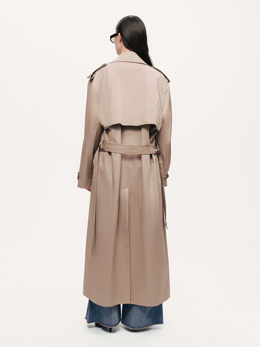 Nocturne Kemerli Maxi Trençkot