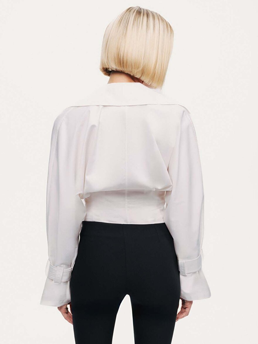 Nocturne Kruvaze Katlı Yakalı Body