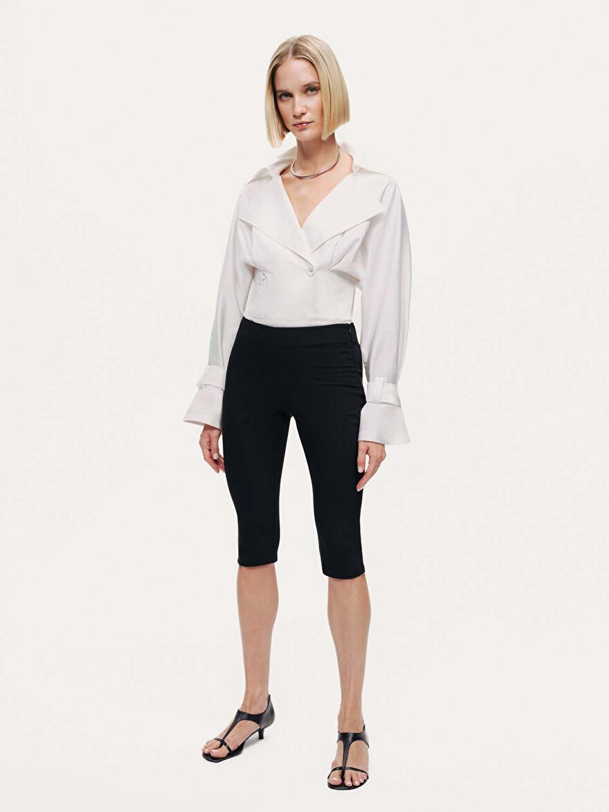 Nocturne Kruvaze Katlı Yakalı Body