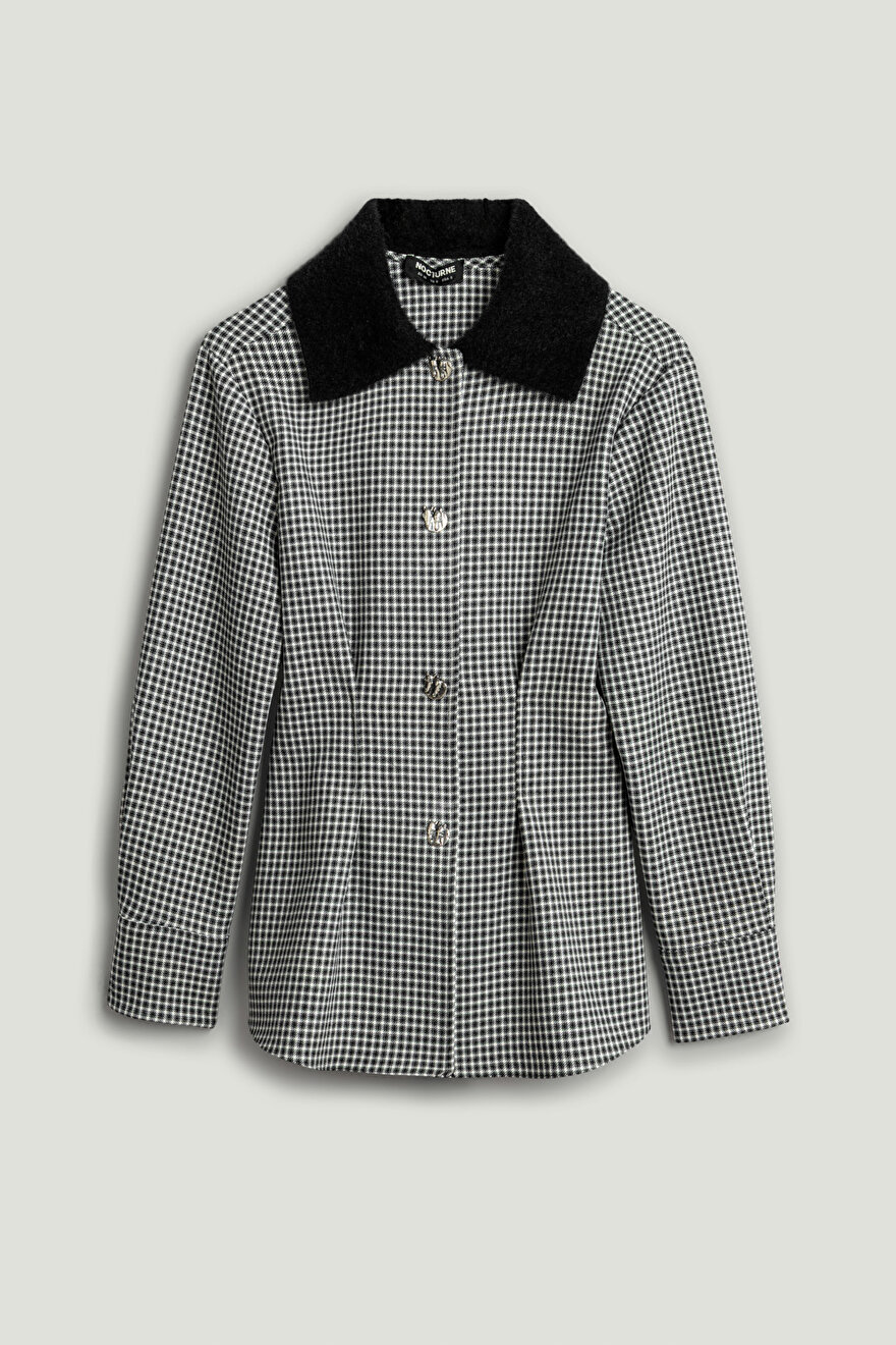 Nocturne Metal Aksesuarlı Ekoseli Gömlek