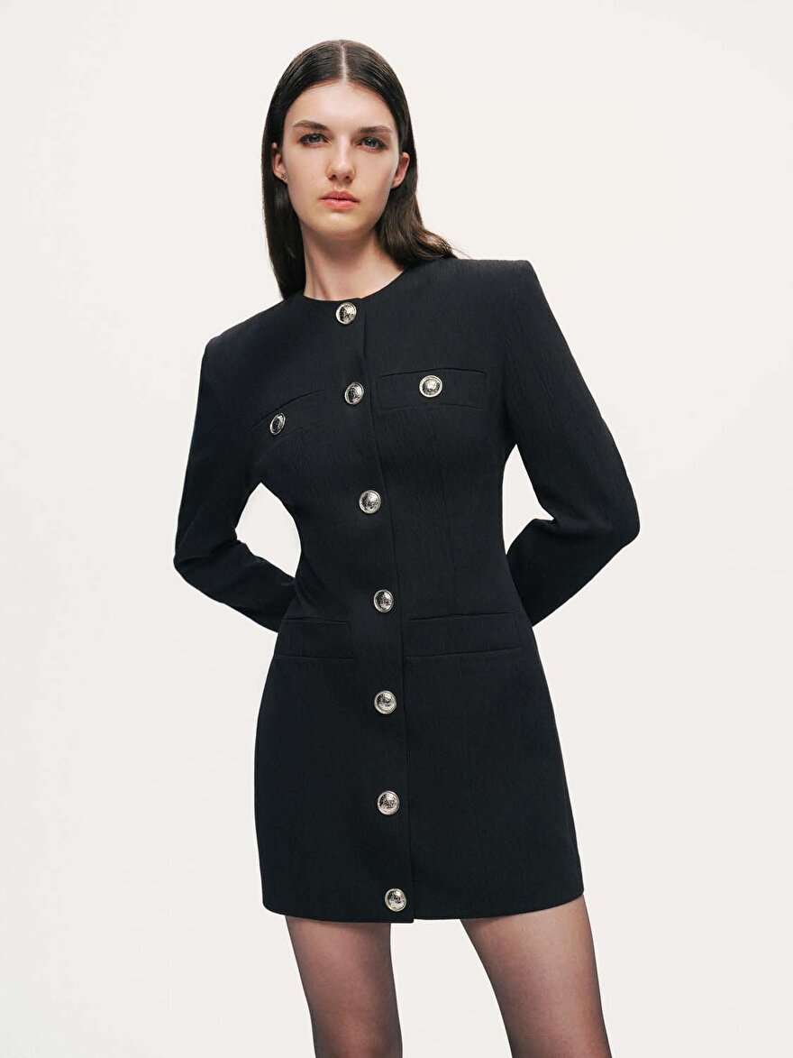 Nocturne Vatkalı Mini Elbise