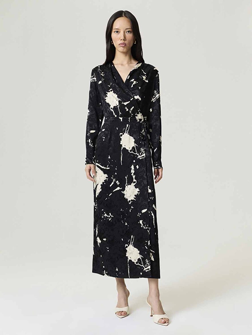 Nocturne Desenli Maxi Elbise
