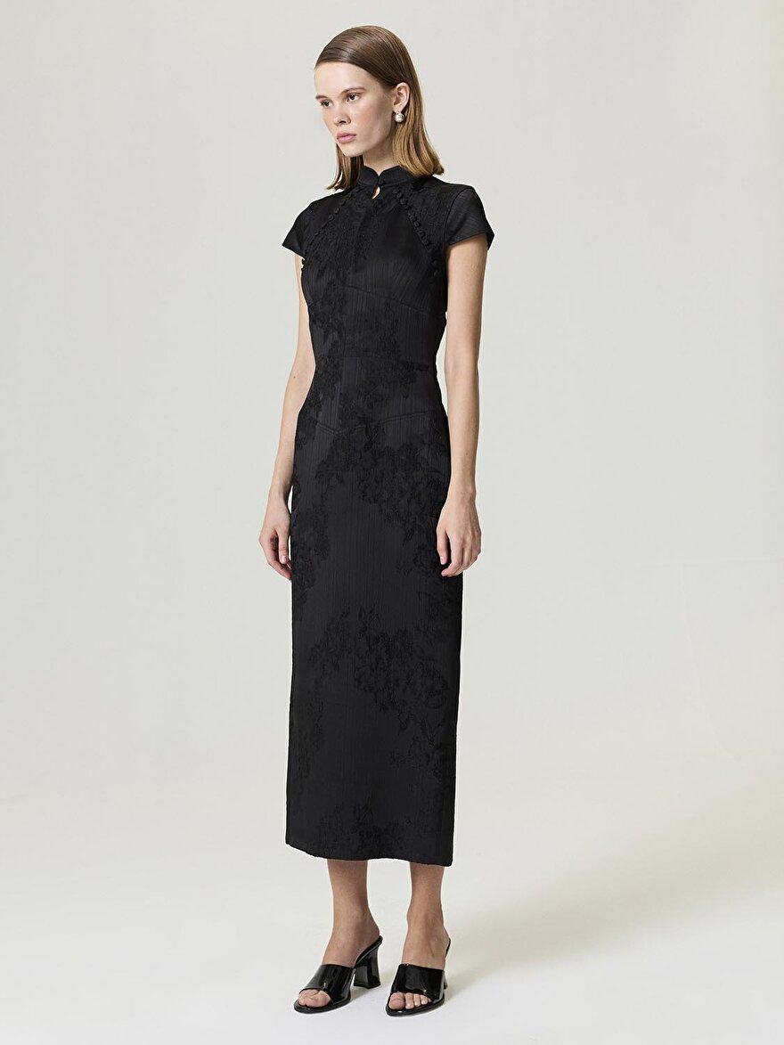 Nocturne Yırtmaçlı Maxi Japon Elbise