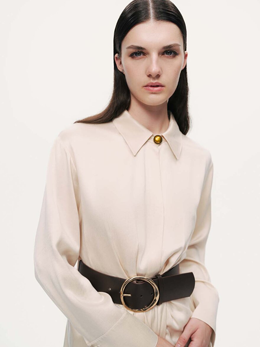 Nocturne Drape Detaylı Kemerli Maxi Elbise