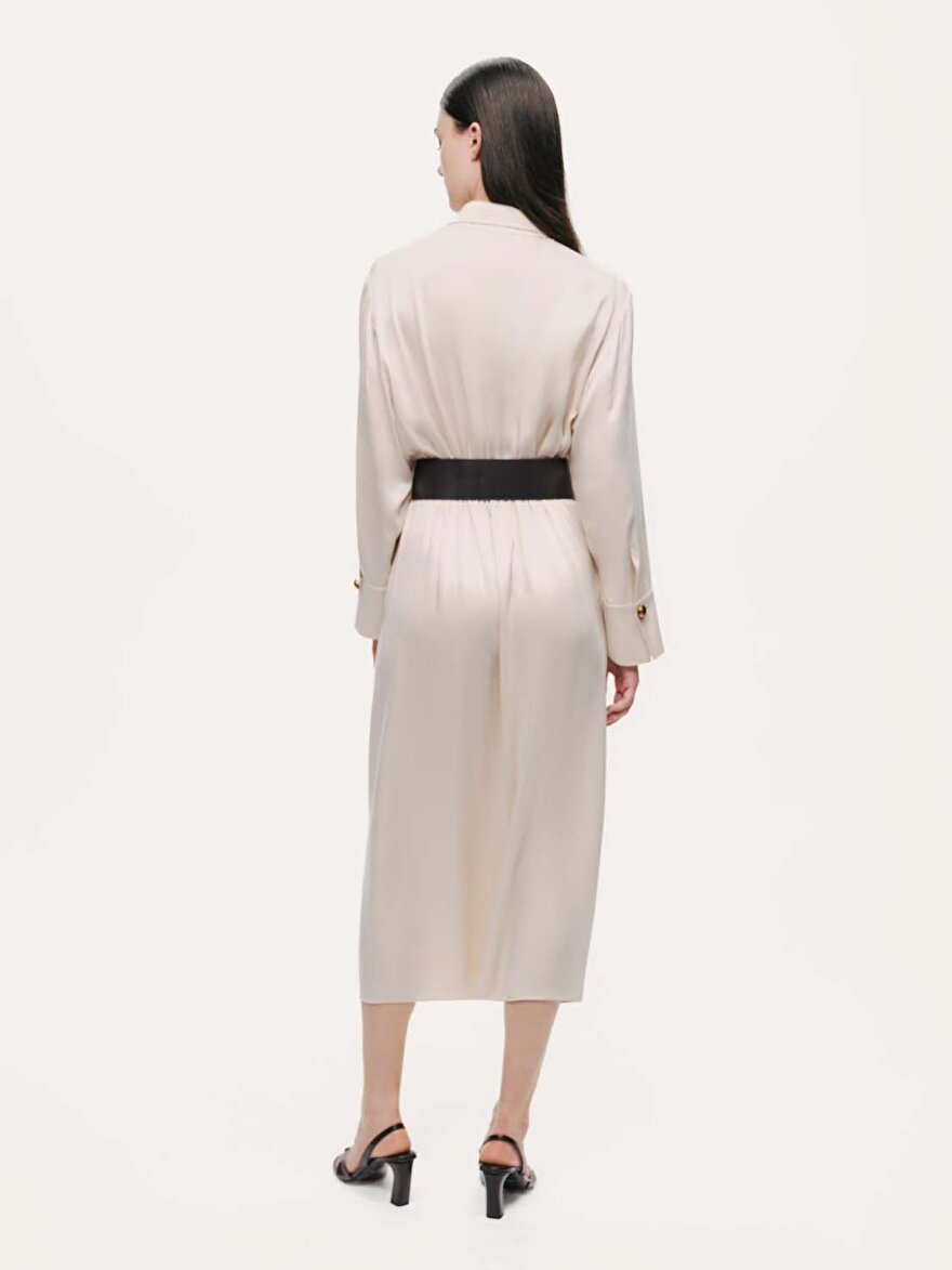 Nocturne Drape Detaylı Kemerli Maxi Elbise