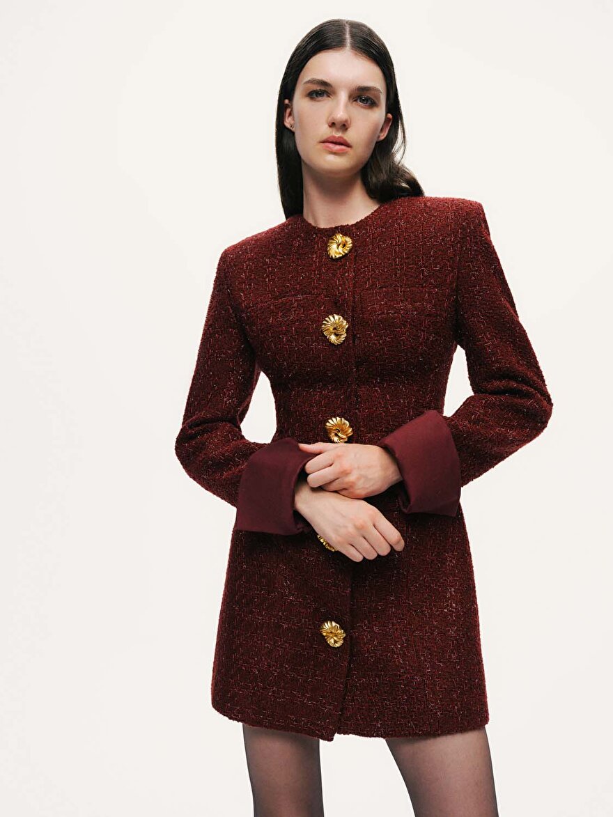 Nocturne Vatkalı Tüvit Mini Elbise