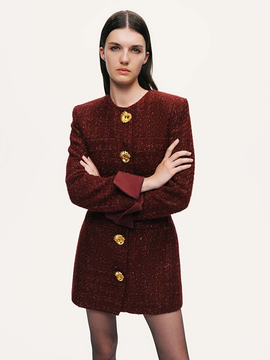 Nocturne Vatkalı Tüvit Mini Elbise