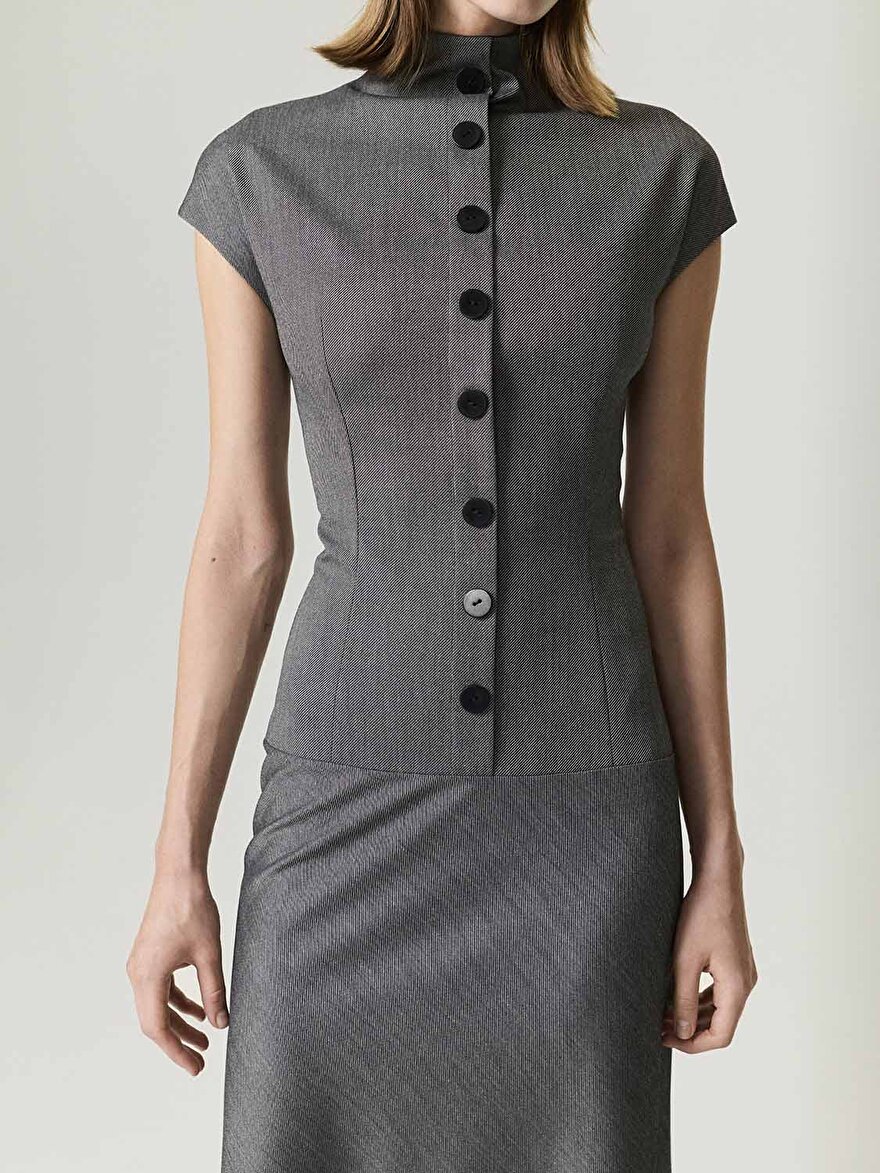 Nocturne Düğme Detaylı Maxi Elbise