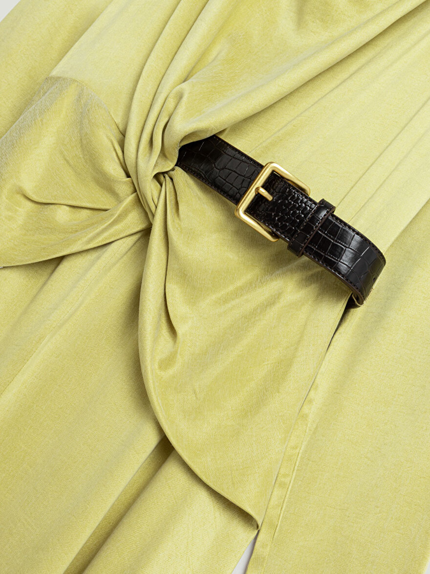 Nocturne Burgu ve Kemer Detaylı Maxi Elbise