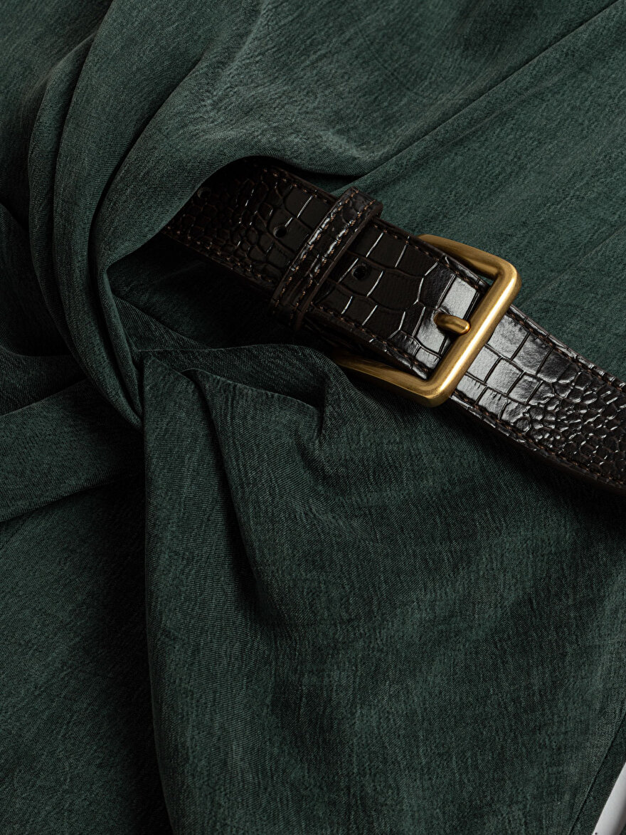 Nocturne Burgu ve Kemer Detaylı Maxi Elbise