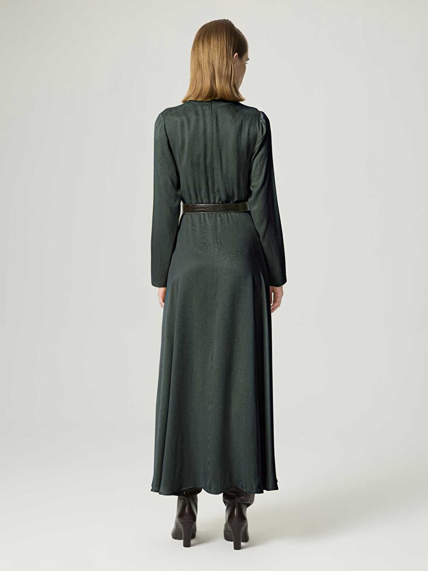 Nocturne Burgu ve Kemer Detaylı Maxi Elbise