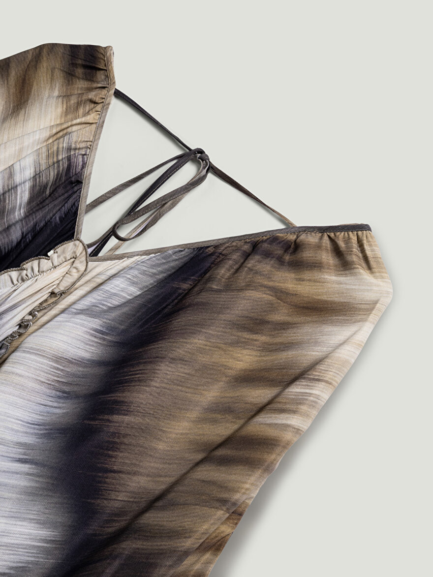 Nocturne Batik Desenli Maxi Elbise