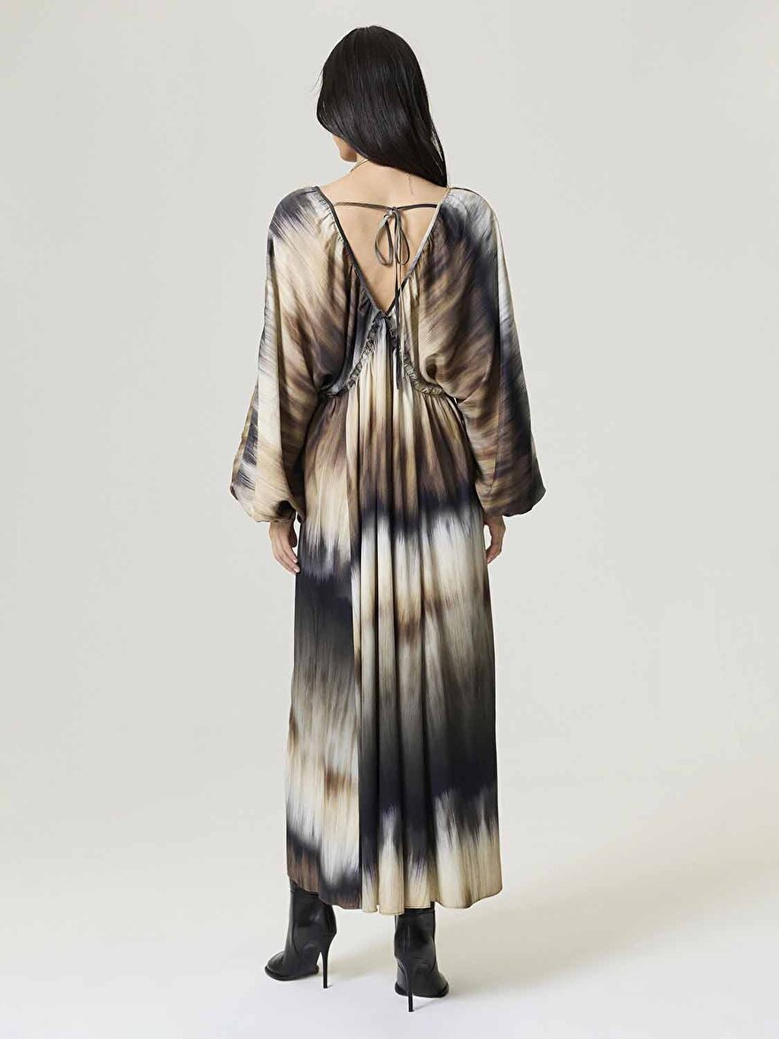 Nocturne Batik Desenli Maxi Elbise