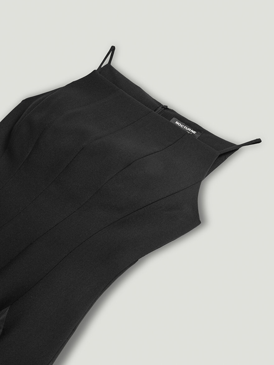 Nocturne Tafta Detaylı Midi Elbise