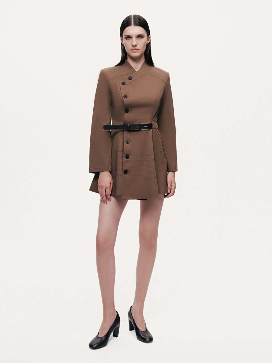 Nocturne Düğme ve Kemer Detaylı Mini Elbise