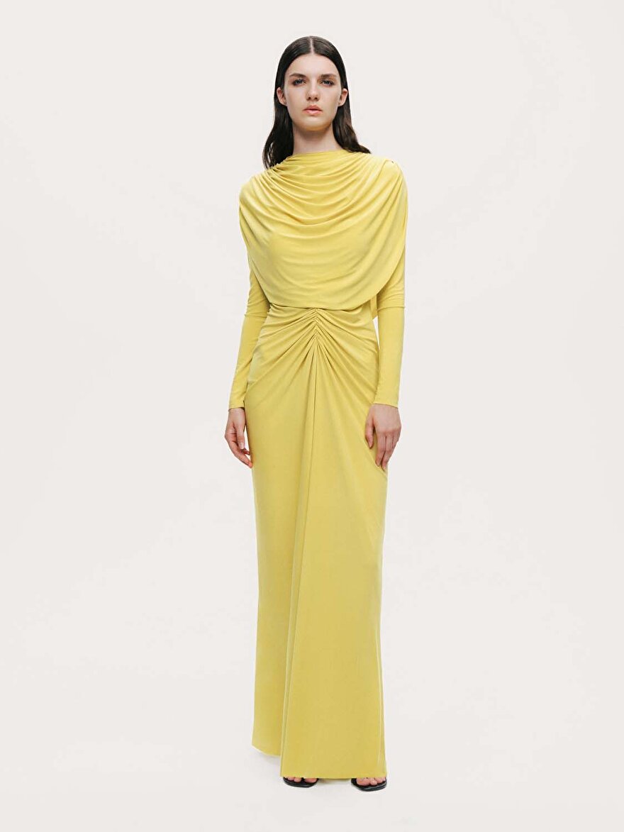 Nocturne Bolero Detaylı Drapeli Maxi Elbise