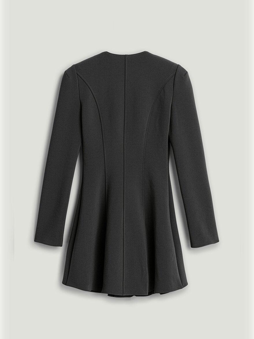 Nocturne Kare Yaka Vatkalı Mini Elbise