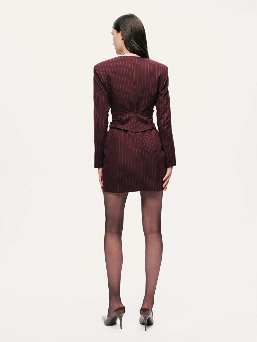 Nocturne Çapraz Kemer Detaylı Vatkalı Mini Elbise