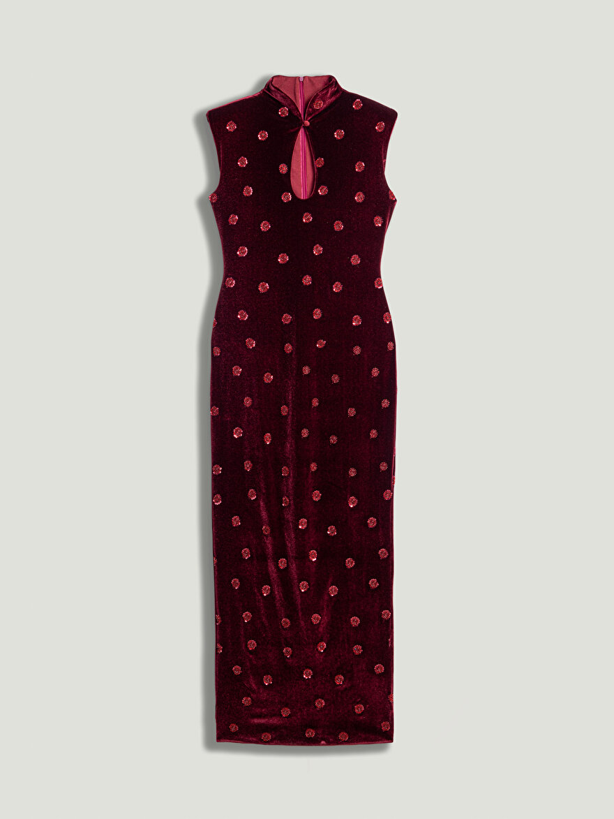 Nocturne Pencere Detaylı Midi Elbise