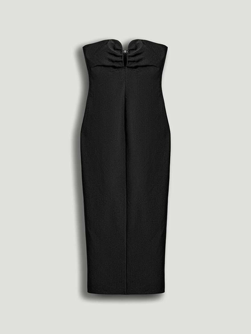 Nocturne Straplez Kalp Yaka Midi Elbise