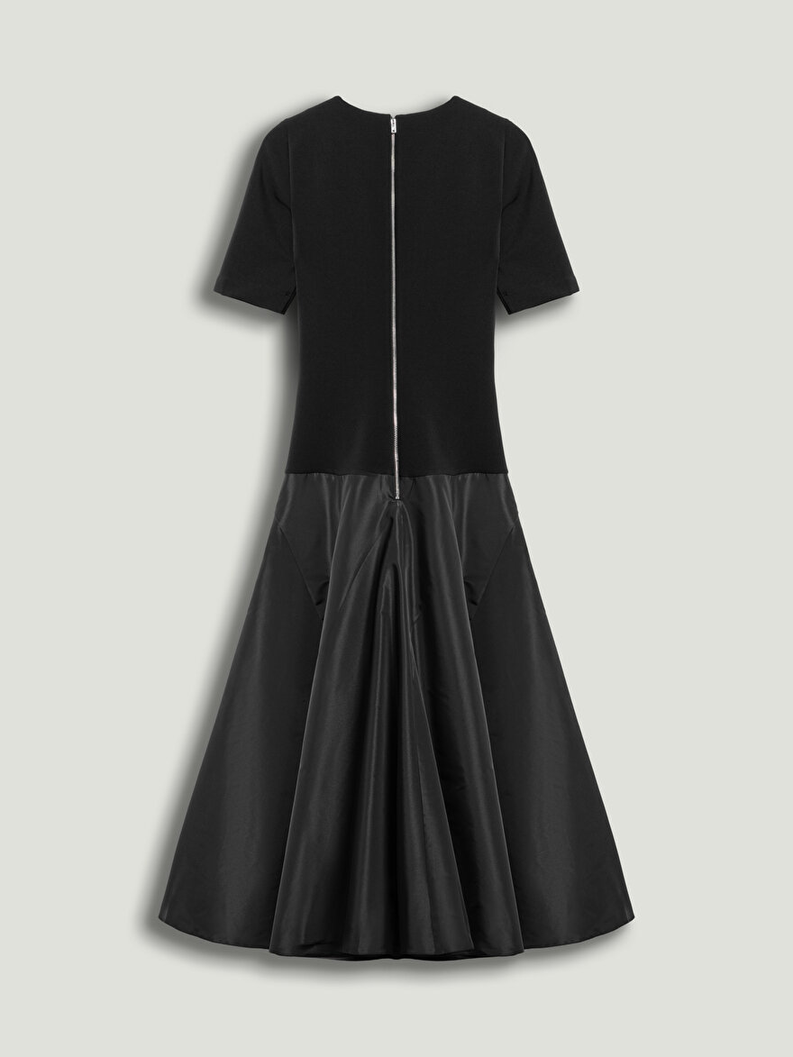 Nocturne Tafta Detaylı Midi Elbise