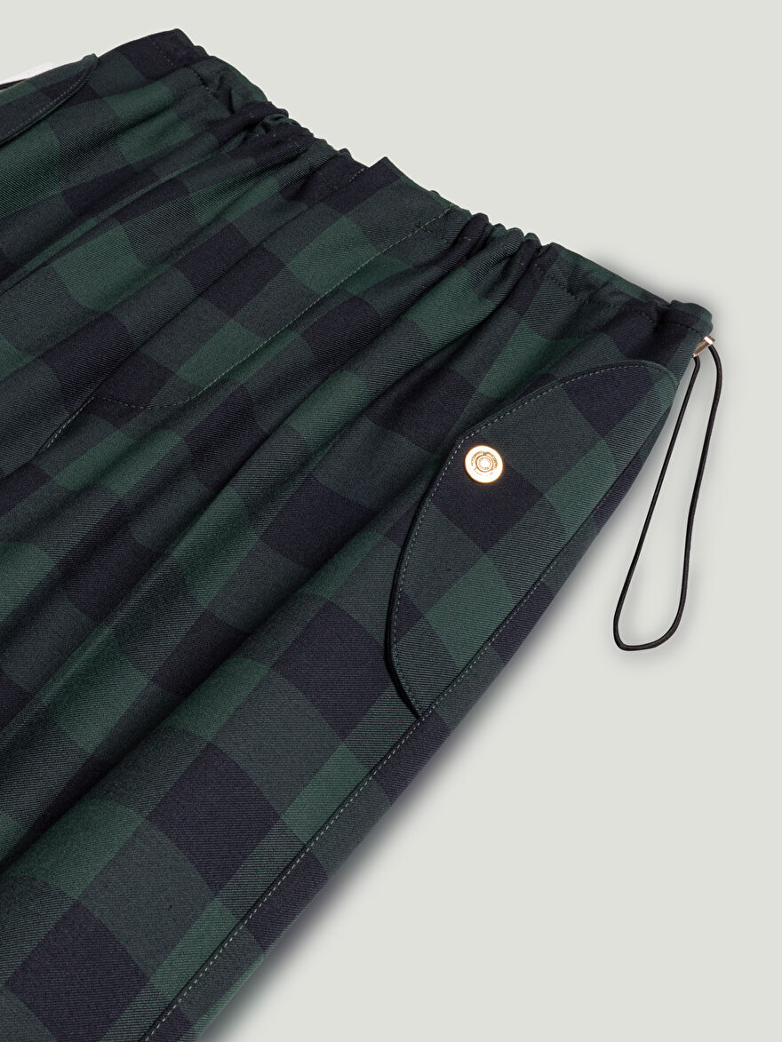 Nocturne Kareli Geniş Paça Pantolon