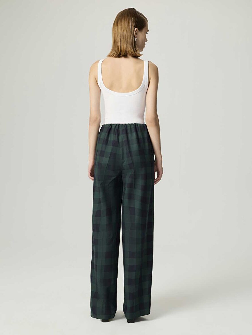 Nocturne Kareli Geniş Paça Pantolon