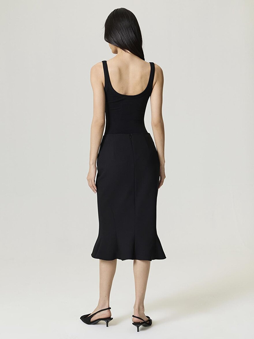 Nocturne Volanlı Midi Balık Etek