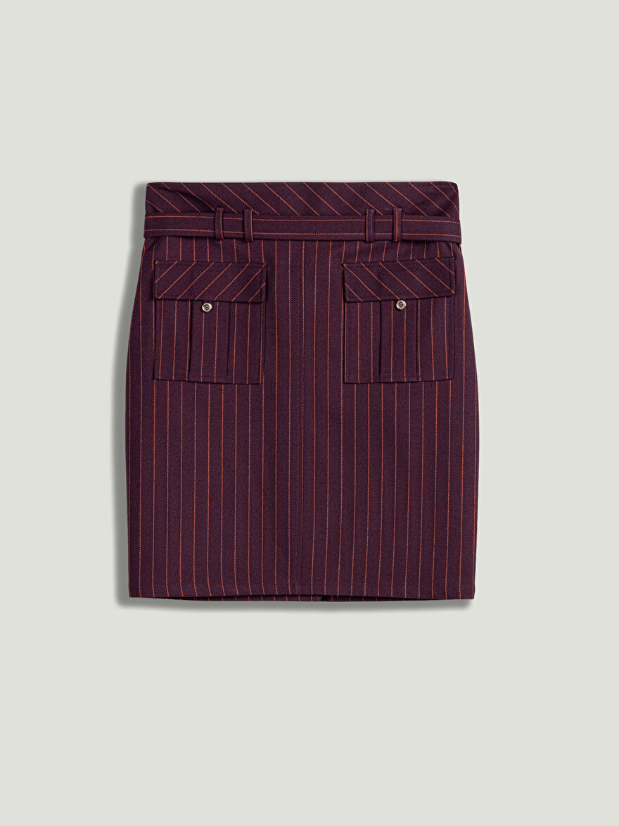 Nocturne Kemerli ve Yırtmaçlı Mini Etek