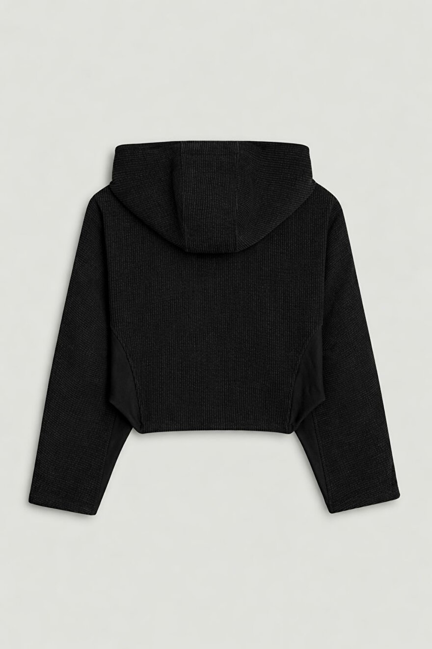 Nocturne Dökümlü Kapüşonlu Ceket