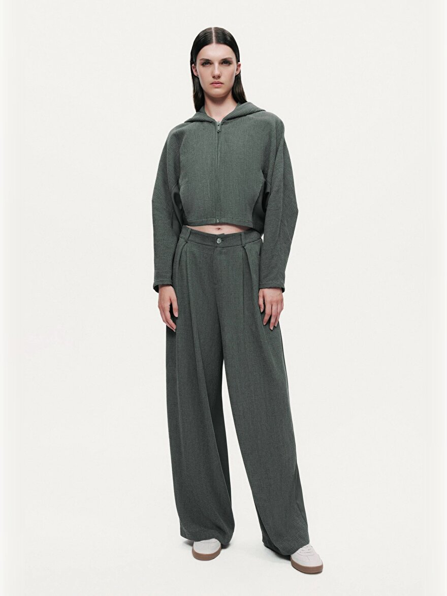 Nocturne Dökümlü Kapüşonlu Ceket