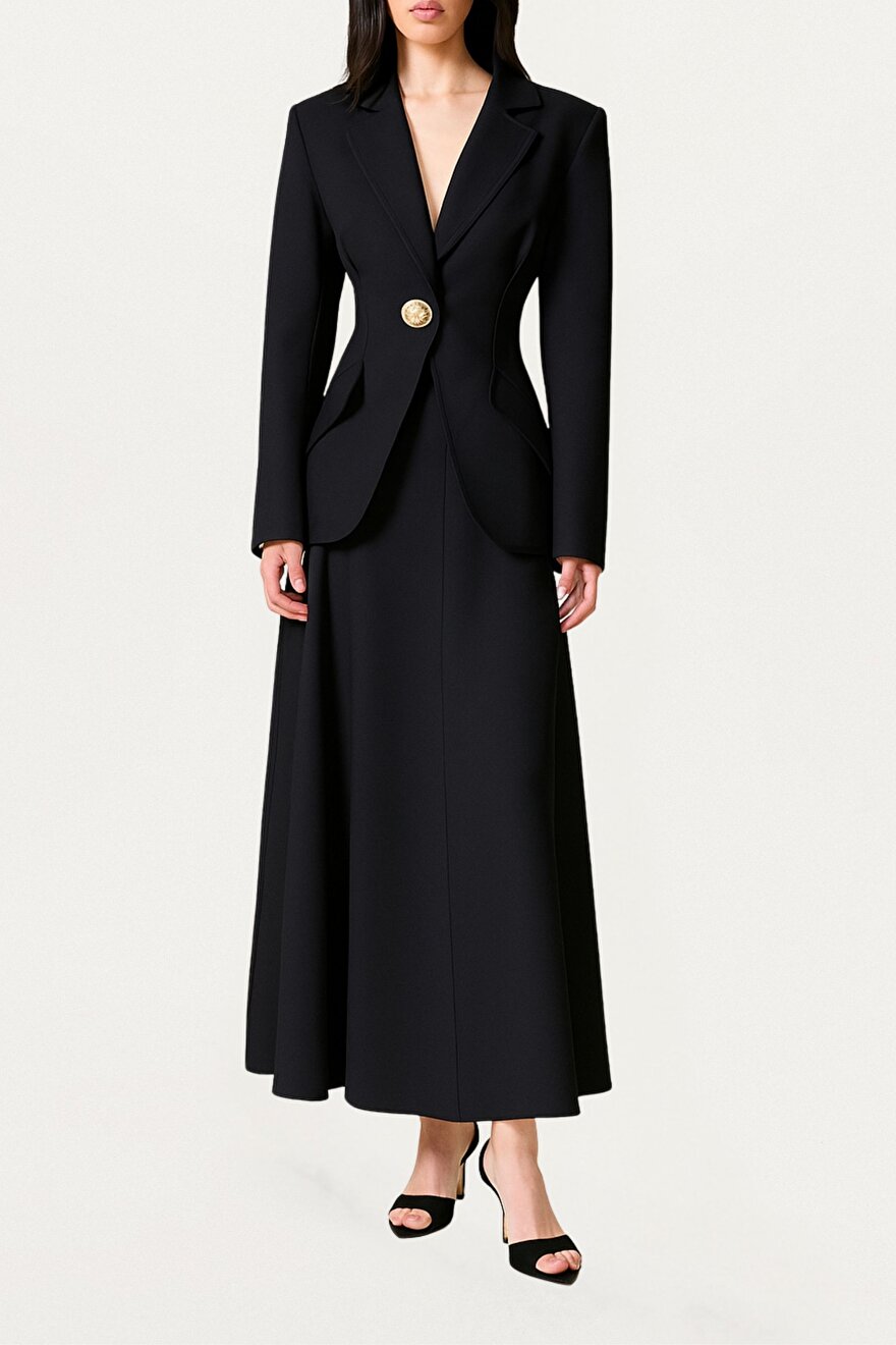 Nocturne Gold Aksesuarlı Vatkalı Ceket