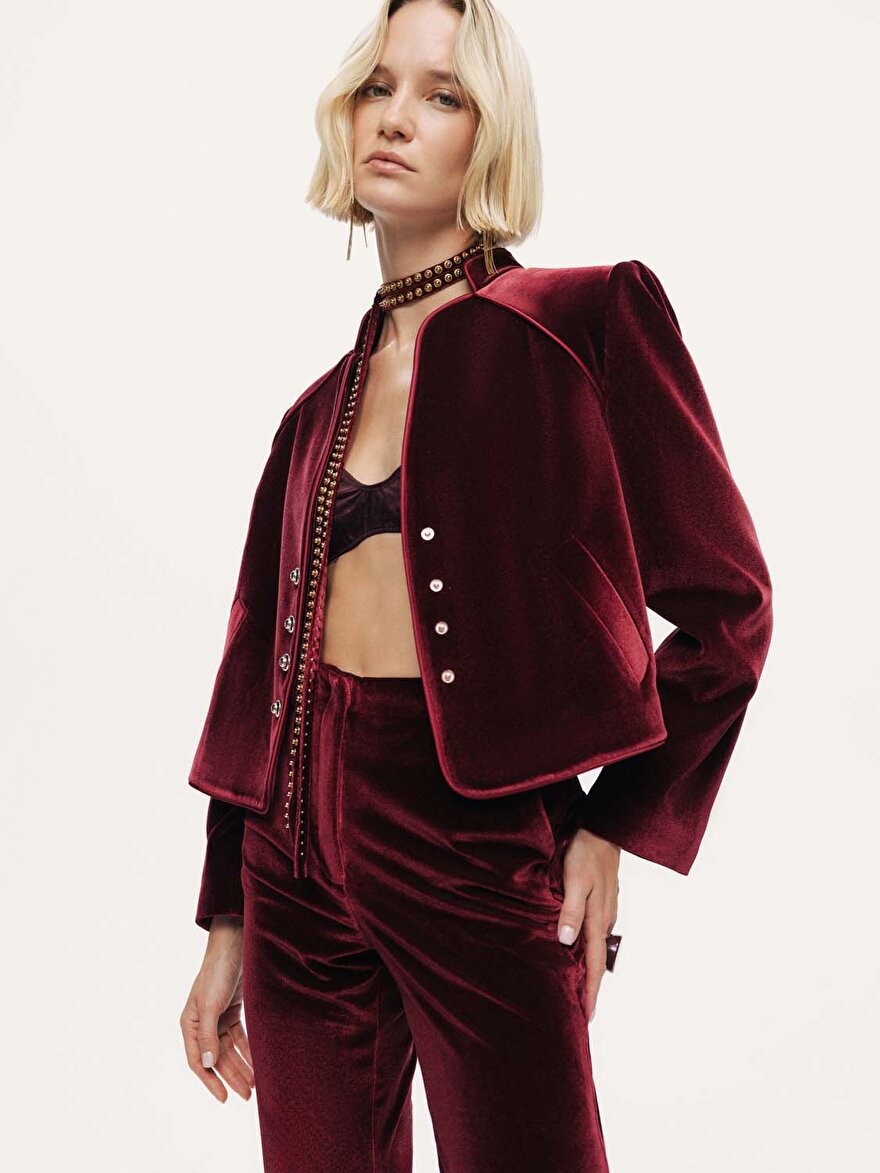 Nocturne Kadife Crop Ceket