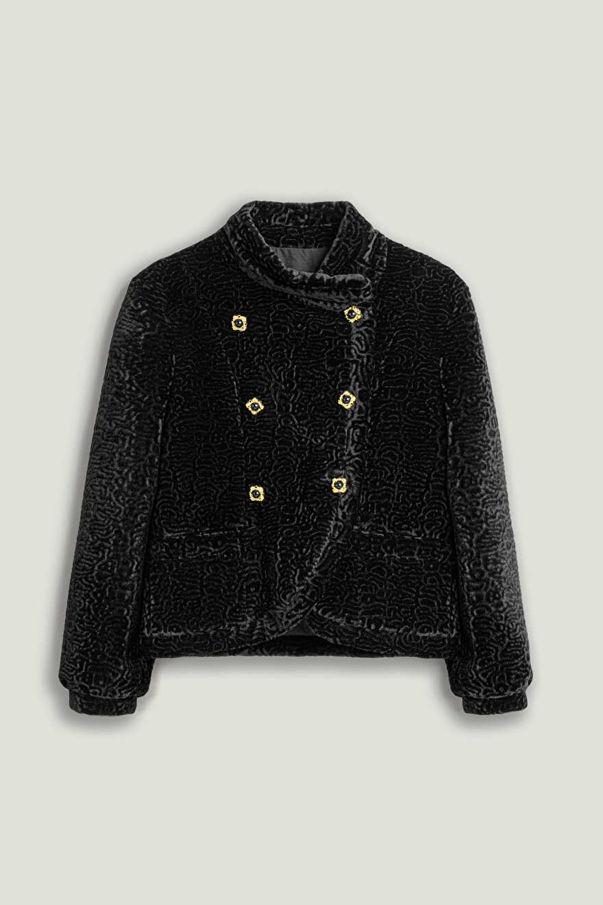 Nocturne Dik Yaka Süet Ceket