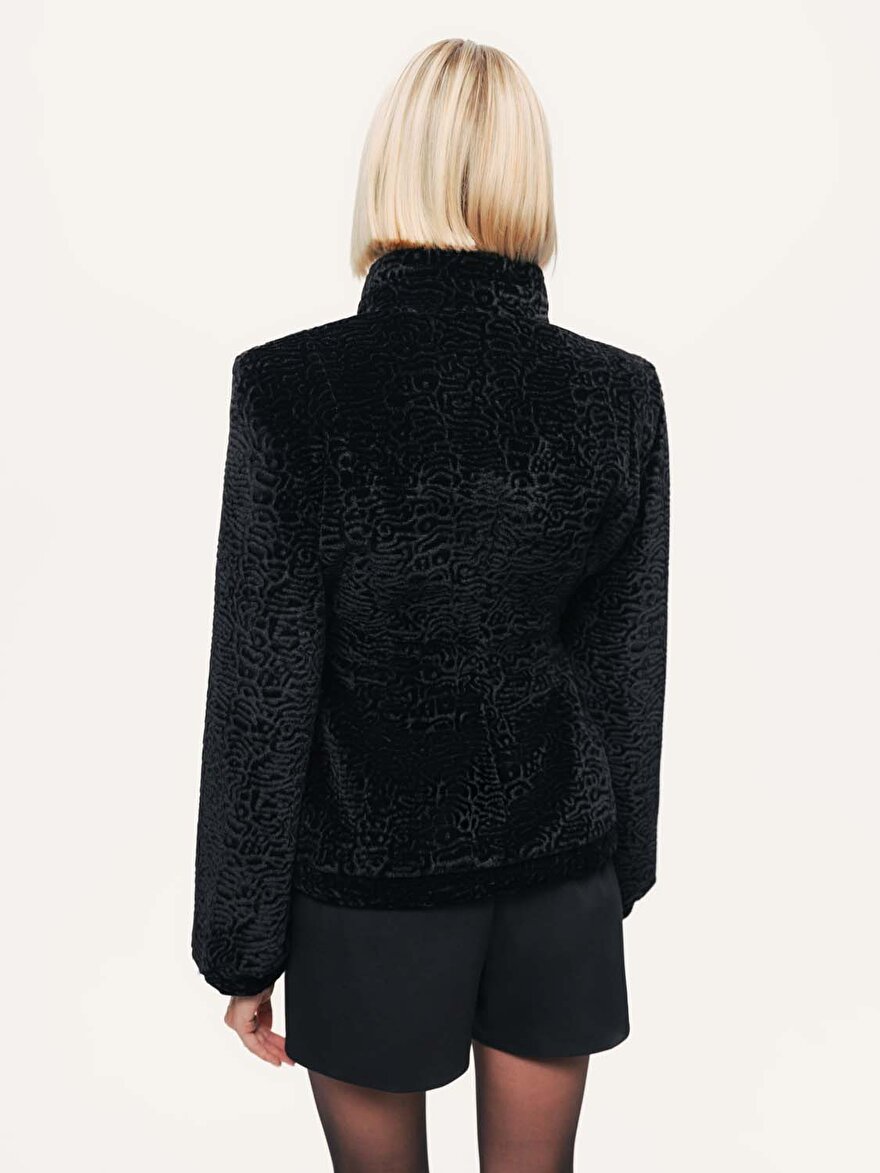 Nocturne Dik Yaka Süet Ceket