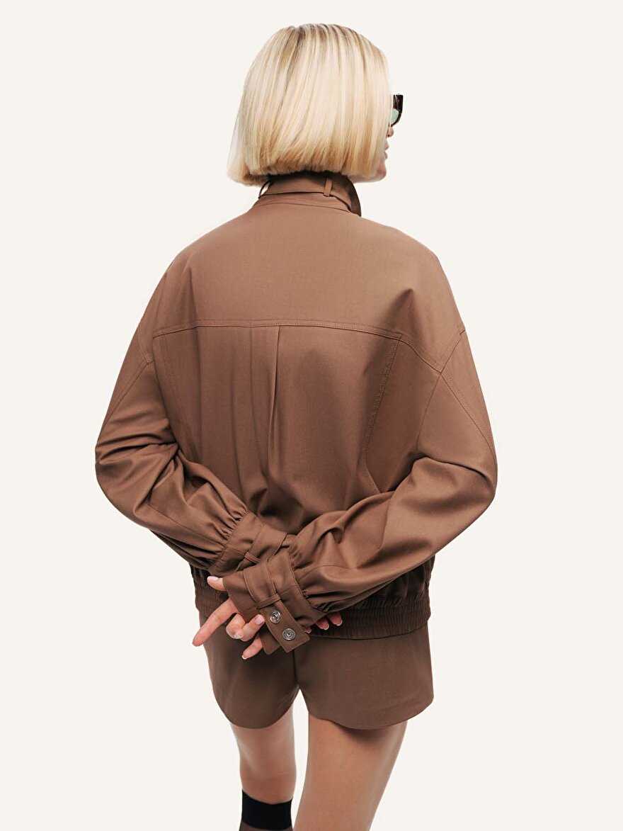 Nocturne Kemerli Yüksek Yakalı Ceket