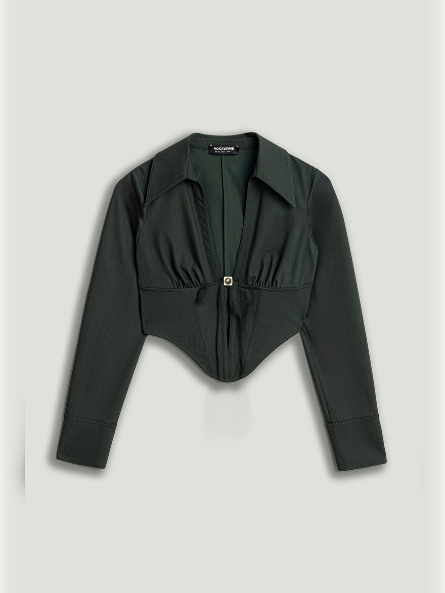 Nocturne Aksesuar Detaylı Balenli Bluz