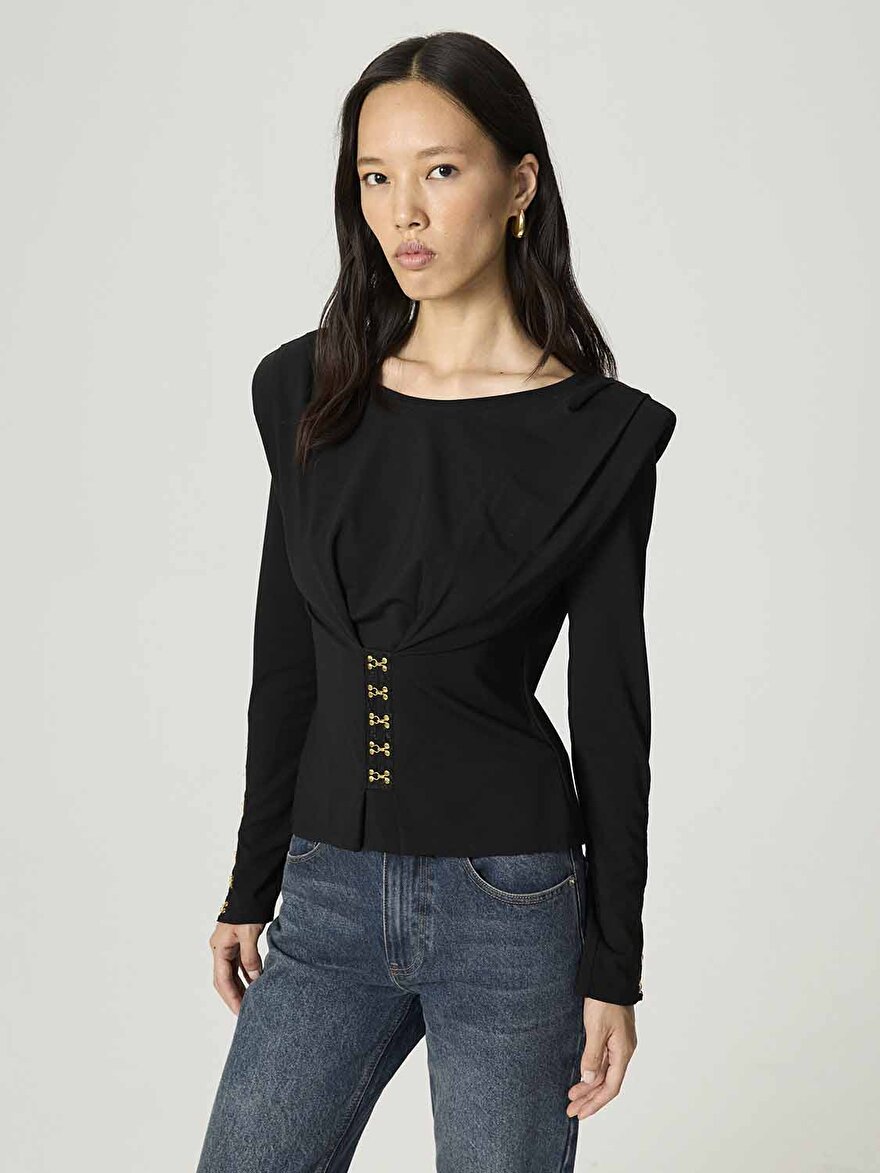 Nocturne Agraf Detaylı Bluz