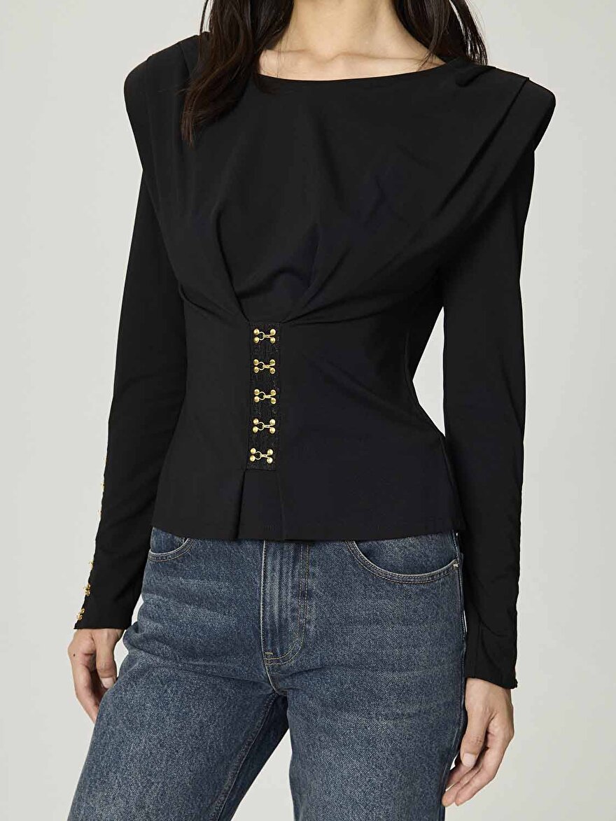 Nocturne Agraf Detaylı Bluz