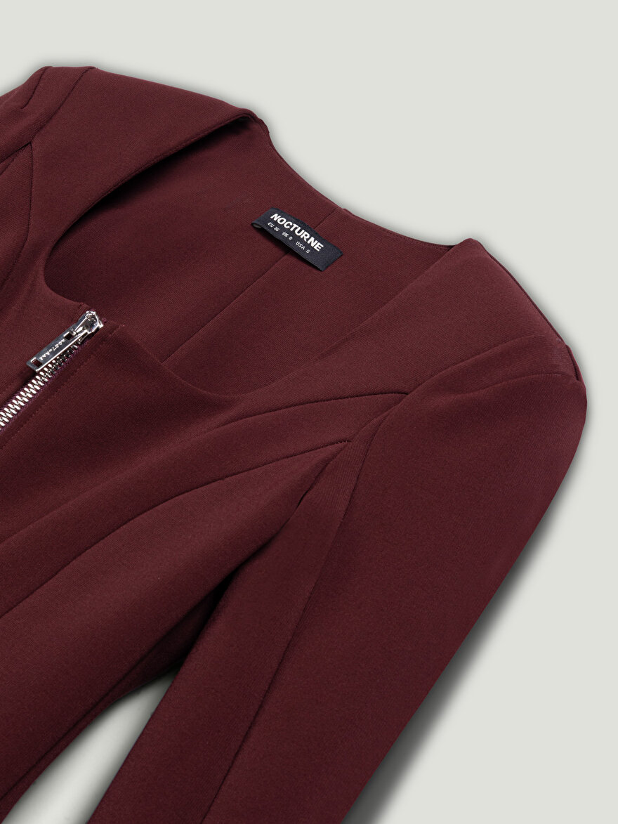 Nocturne Fermuar Detaylı Vatkalı Bluz