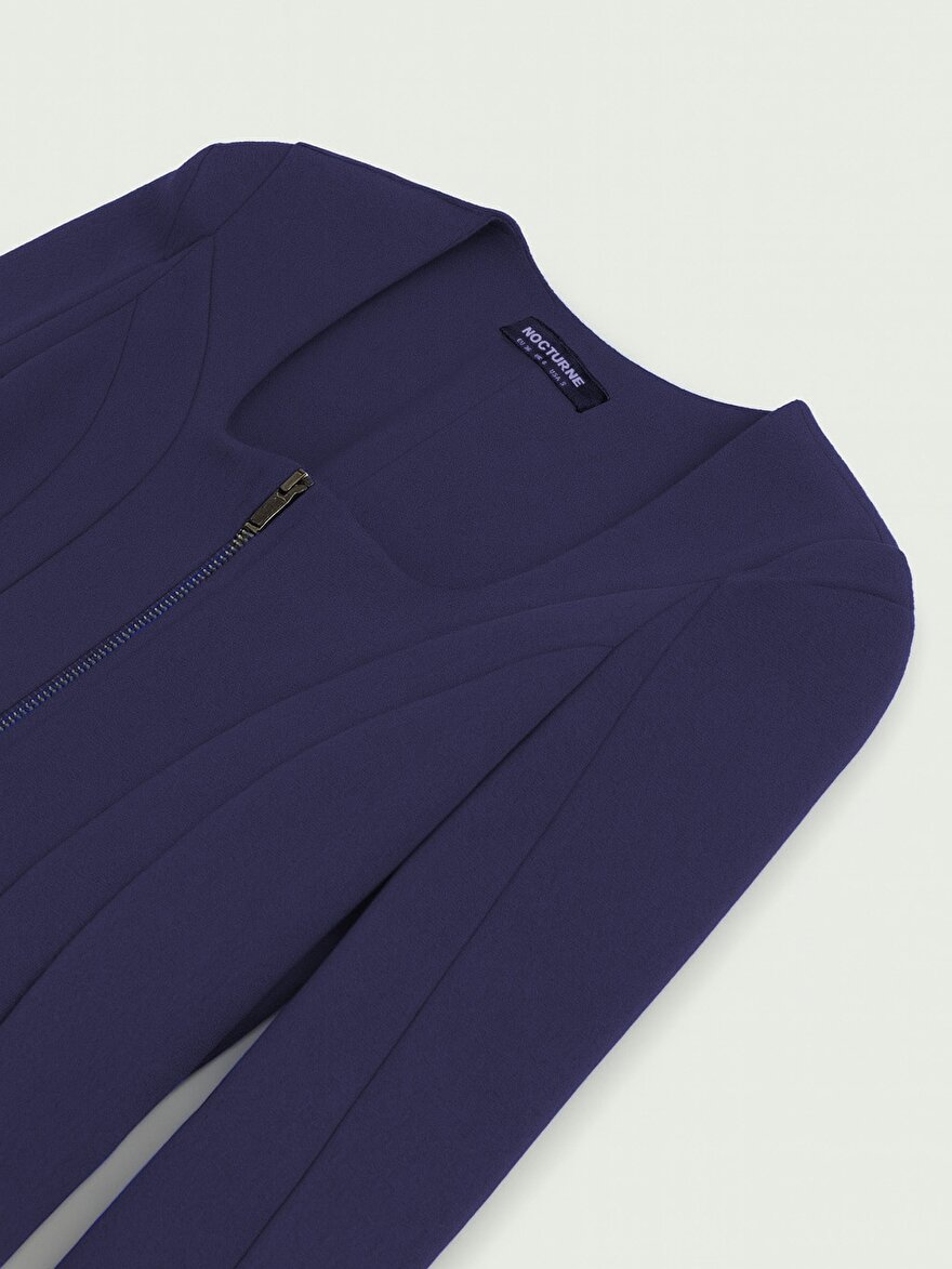 Nocturne Fermuar Detaylı Vatkalı Bluz