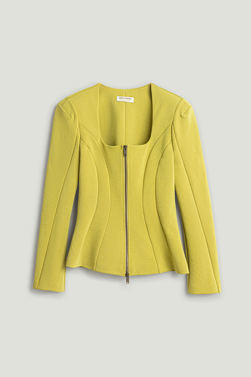 Nocturne Fermuar Detaylı Vatkalı Bluz