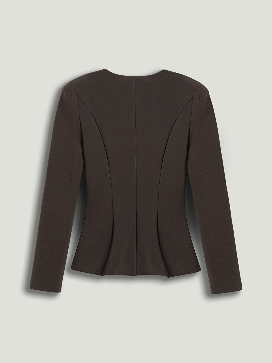 Nocturne Fermuar Detaylı Vatkalı Bluz